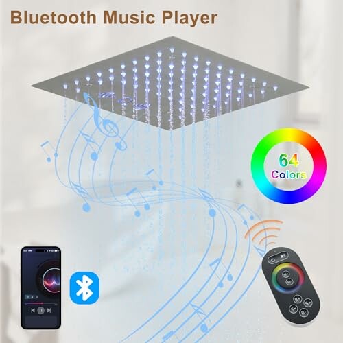 Bluetooth music player with color-changing lights and remote control.