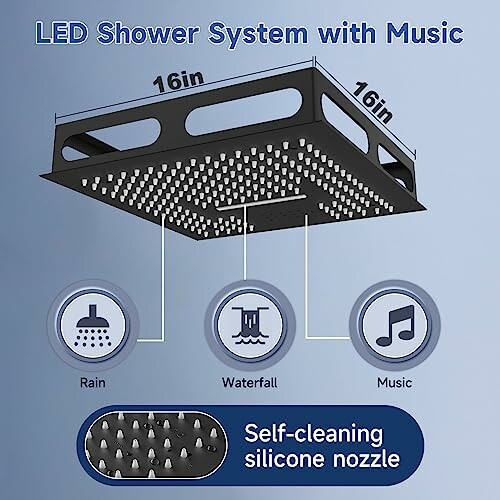 Doozoler Matte Black Rain Shower System