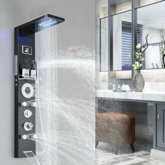 RUMOSE Matte Black Shower Panel
