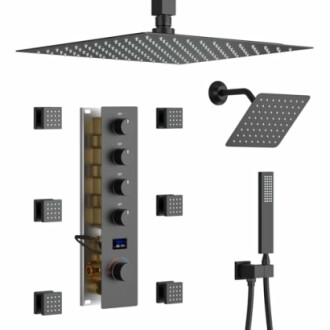 KATAIS Dual Matte Black Shower System