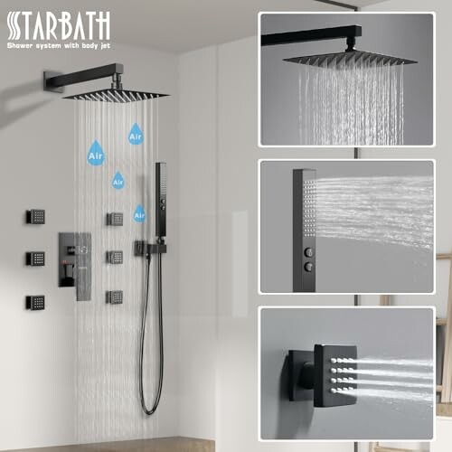 STARBATH Matte Black Shower System